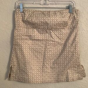 J. Crew Cream and Brown Patterned Top